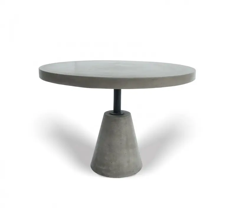 Mod Gray Concrete and Black Metal Pedestal End Table By Homeroots