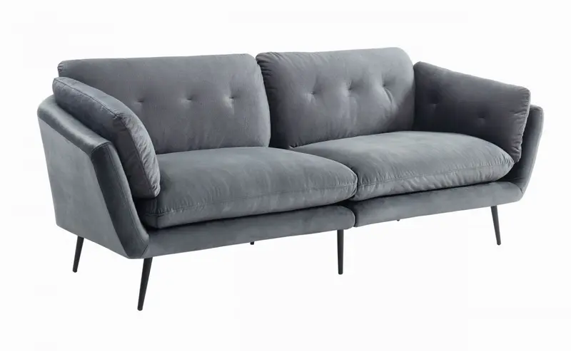 Modern 84" Dark Grey Sofa With Two Cushions By Homeroots