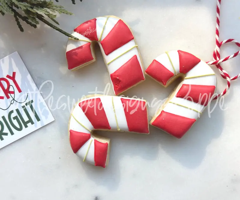 Modern Advent Candy Cane - Cookie Cutter