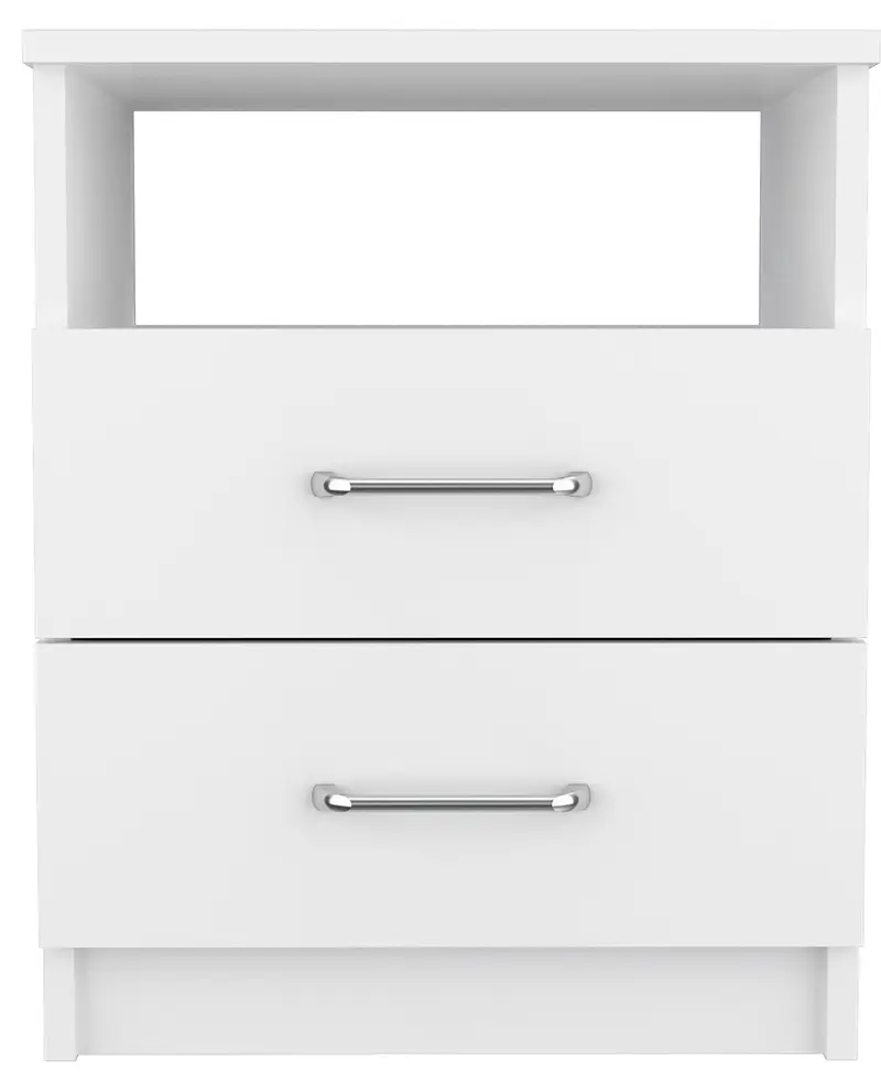 Modern and Stylish White Particle Bedroom Nightstand By Homeroots