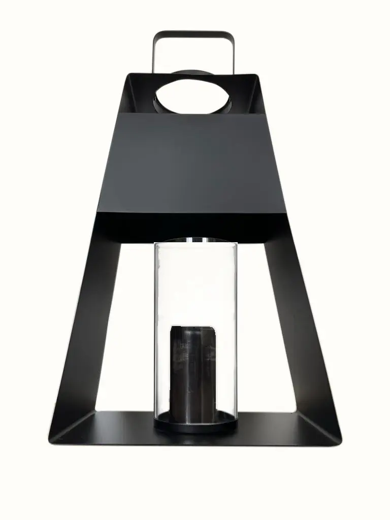 Modern Black and Glass Candle Holder By Homeroots