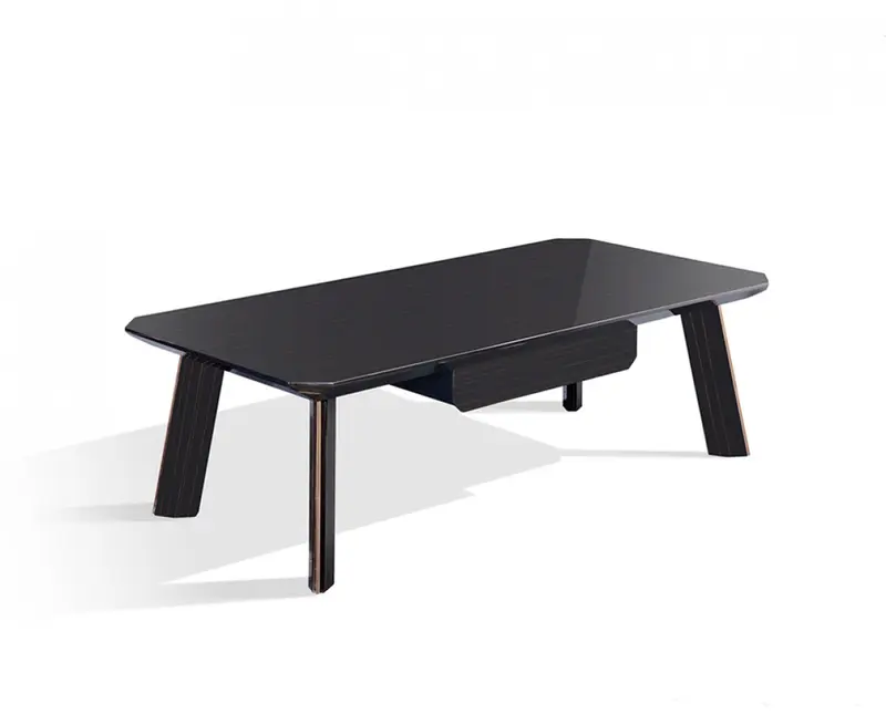 Modern Black and Rose Gold Coffee Table By Homeroots