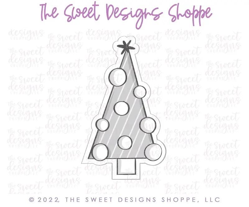 Modern Christmas Tree with Ornament - Cookie Cutter