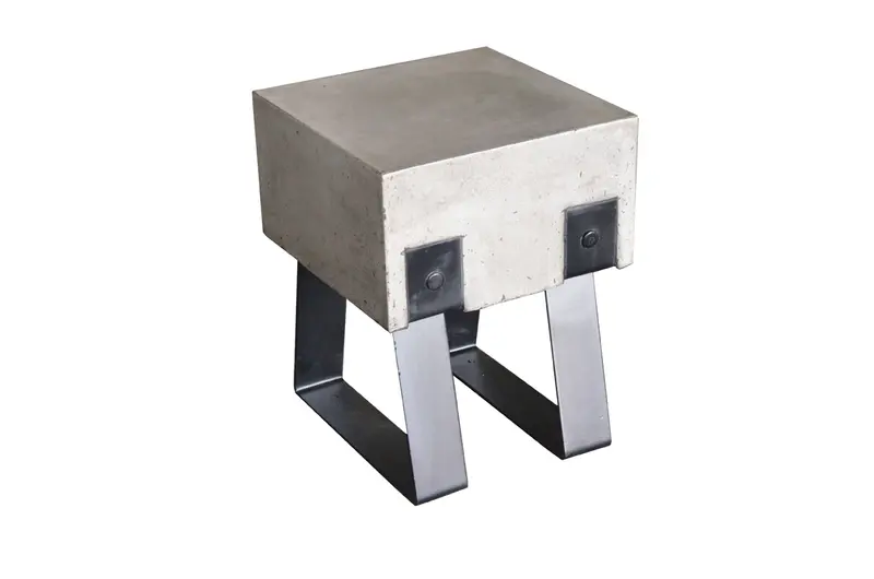 Modern Concrete And Black Stool By Homeroots