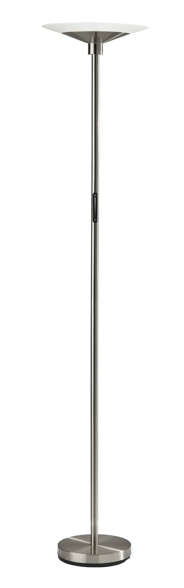 Modern Discus Brushed Steel Metal LED Torchiere By Homeroots