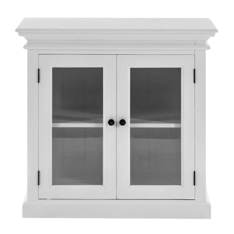 Modern Farm White Glass Door Accent Cabinet By Homeroots