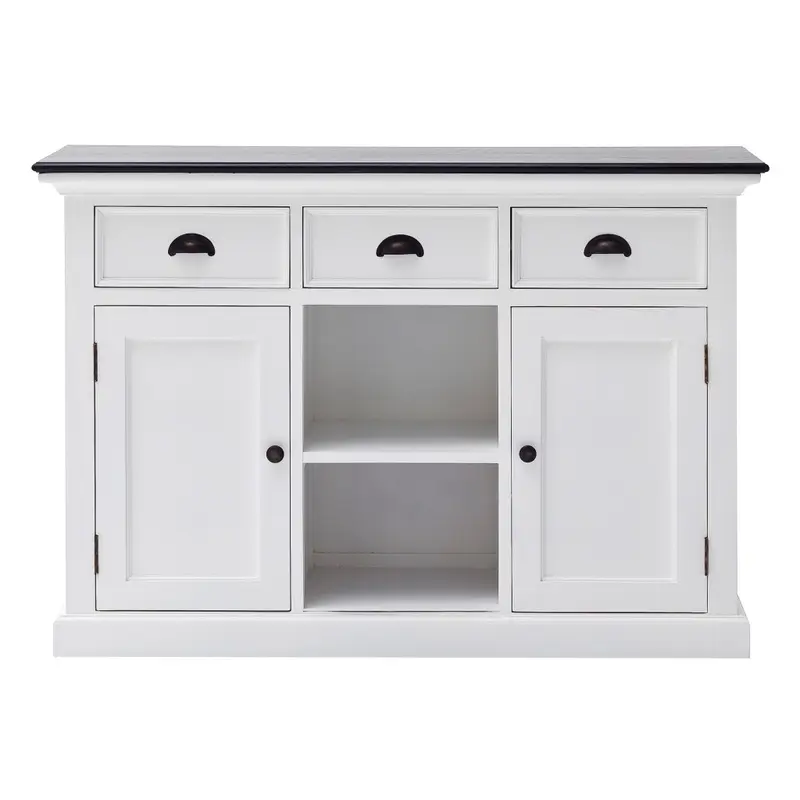 Modern Farmhouse Black And White Large Accent Cabinet By Homeroots