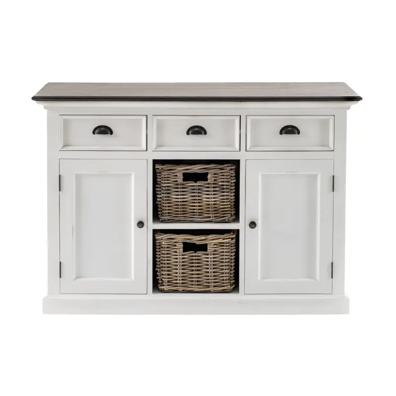 Modern Farmhouse Brown And White Large Accent Cabinet By Homeroots