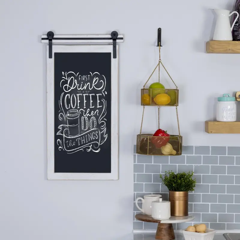 Modern Farmhouse White Frame Chalkboard Wall Decor By Homeroots