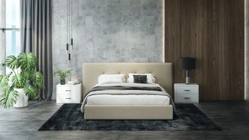 Modern Glossy White Box Nightstand With Two Drawers By Homeroots
