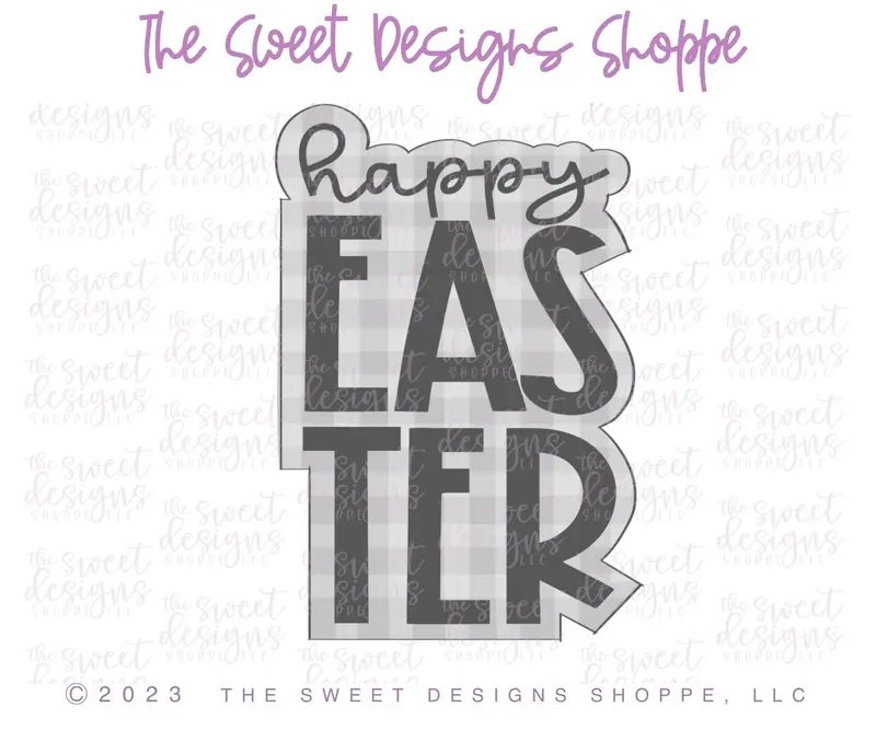 Modern Happy Easter Plaque - Cookie Cutter