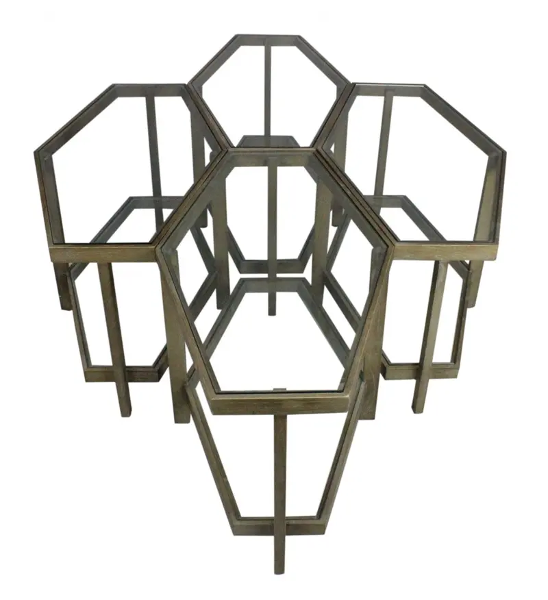 Modern Hexagonal Glass Top Coffee Table By Homeroots