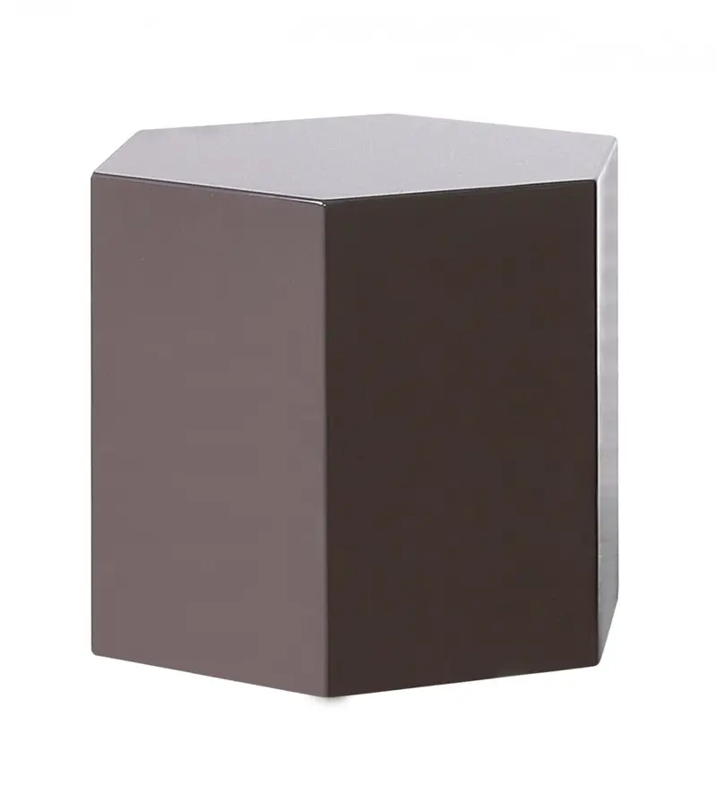 Modern Light Grey High Gloss Hexagonal End Table By Homeroots