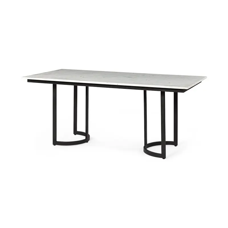 Modern Marble And Metal Dining Table By Homeroots