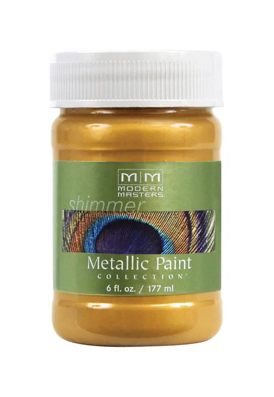 Modern Masters Metallic Paint Collection Satin Pale Gold Water-Based Metallic Paint 6 oz - Deal of The Week
