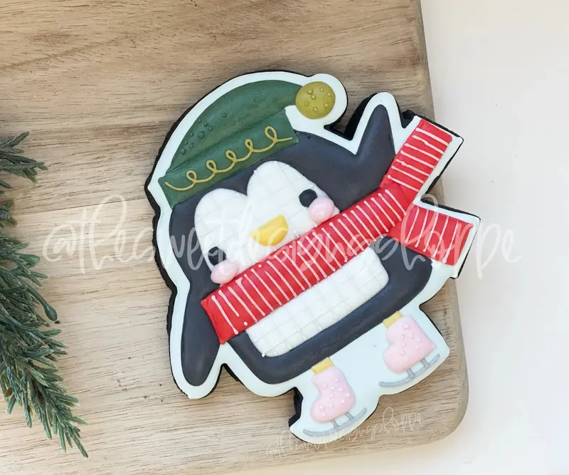 Modern Penguin with Skates - Cookie Cutter
