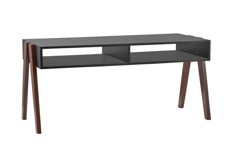 Modern Retro Black and Walnut Finish Coffee Table By Homeroots