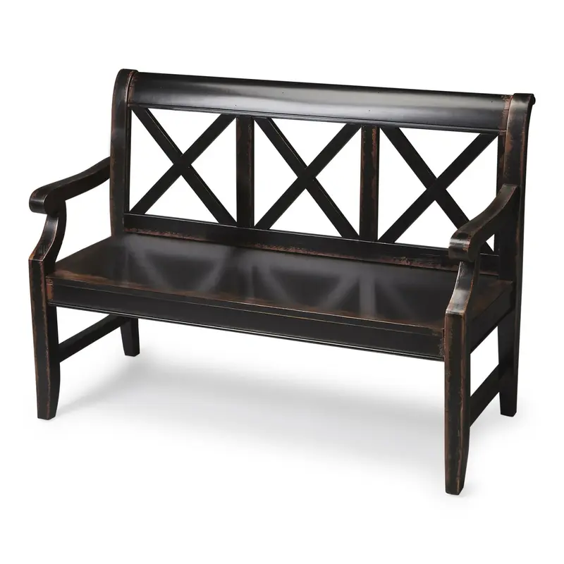 Modern Rustic Black Bench By Homeroots