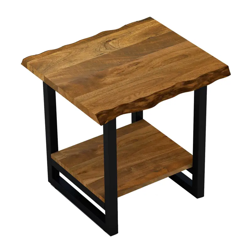 Modern Rustic Live Edge Acacia Wood End Table By Homeroots