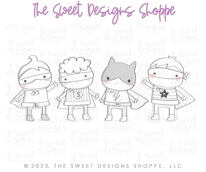 Modern Superhero Set - Set of 4 - Cookie Cutters