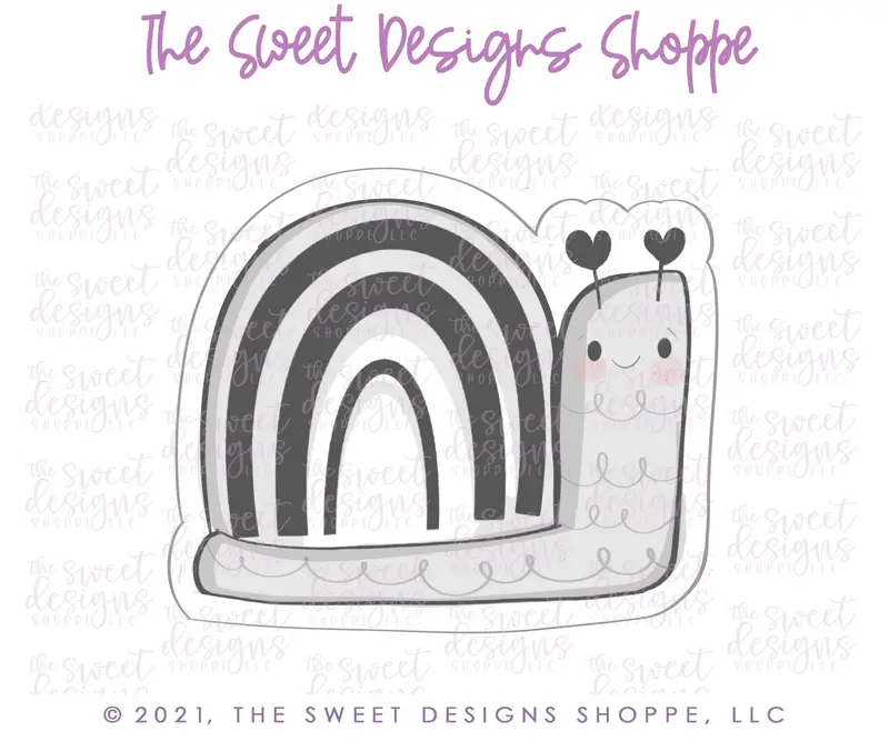 Modern Valentine Snail - Cookie Cutter