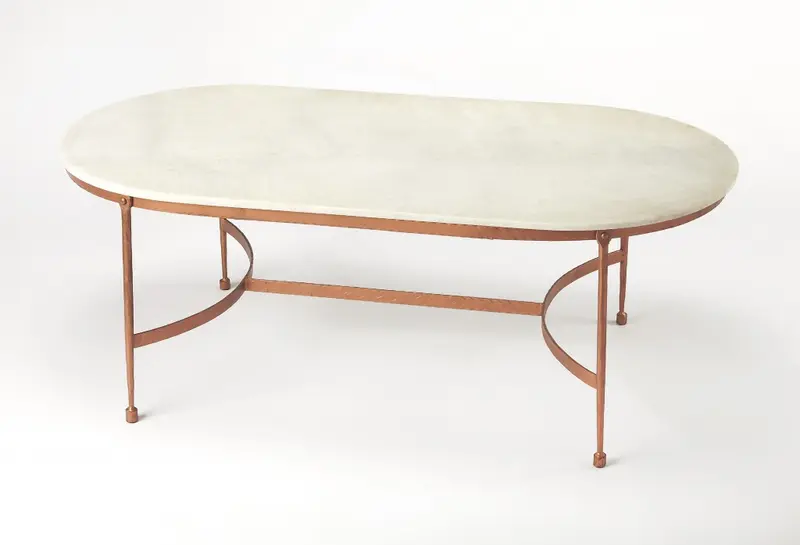 Modern White Marble Coffee Table By Homeroots