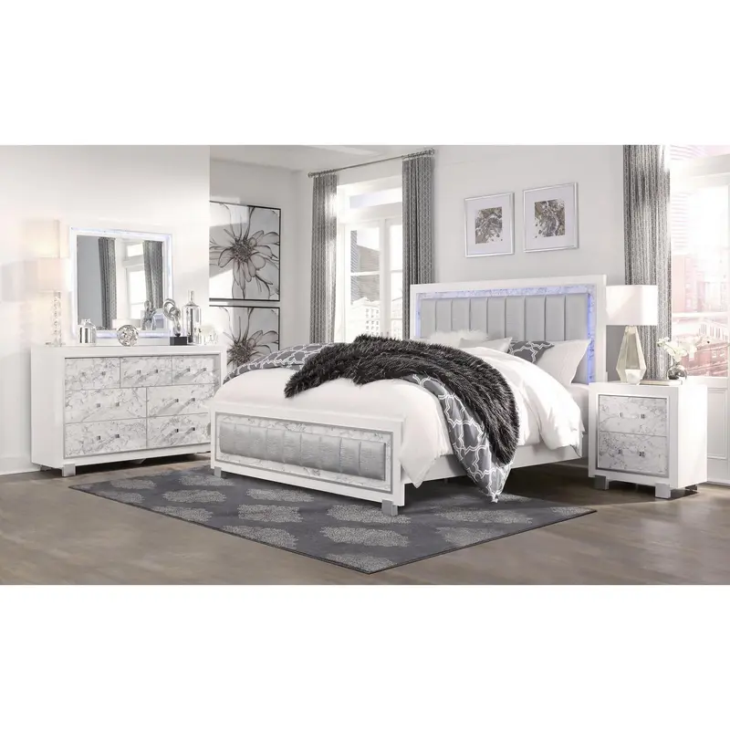 Modern White Nightstand With 2 Faux Marble Detailed Front Drawer. By Homeroots