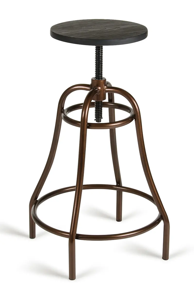 Modrest Fritch Modern Black & Bronze Bar Stool By Homeroots