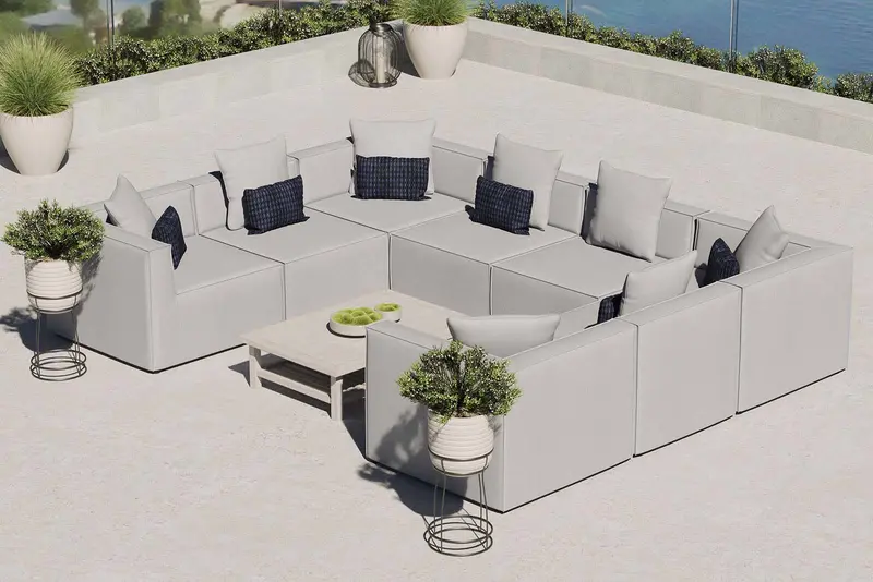 Modway Saybrook Outdoor Patio Upholstered 8-Piece Sectional Sofa - EEI-4388