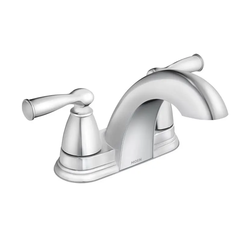 Moen Banbury 2 Chrome Traditional Centerset Bathroom Sink Faucet 4 in.