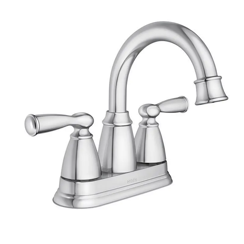 Moen Banbury 2 Chrome Traditional Centerset Bathroom Sink Faucet 4 in.