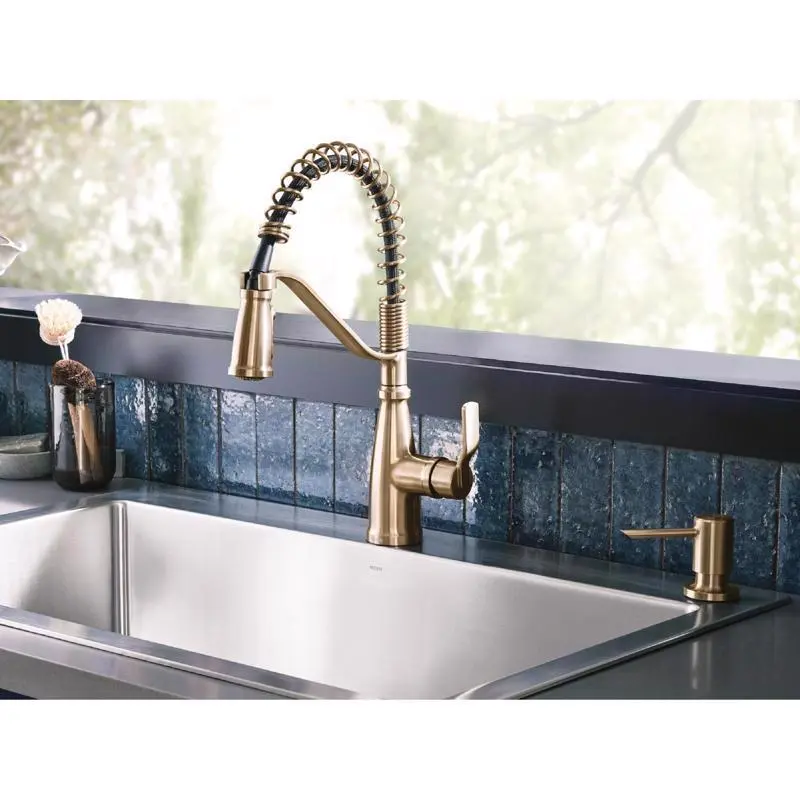Moen Nolia One Handle Bronzed Gold Pull-Down Kitchen Faucet - Open Box