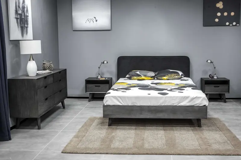 Mohave 4 Piece Acacia King Bedroom Set with Dresser and Nightstands  By Armen Living