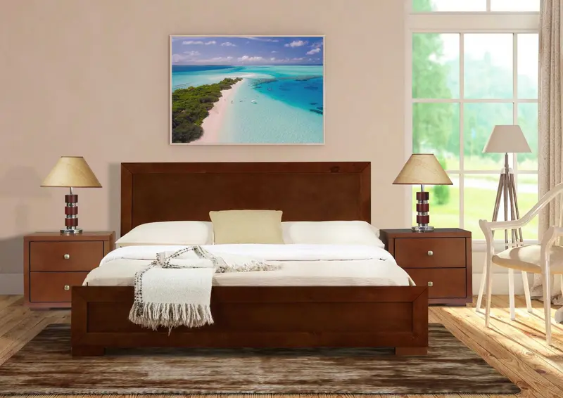 Moma Walnut Wood Platform Twin Bed With Nightstand By Homeroots