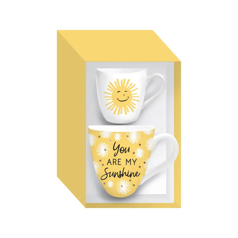 Mommy and Me Ceramic Cup Giftset, 17oz & 7oz, You Are My Sunshine