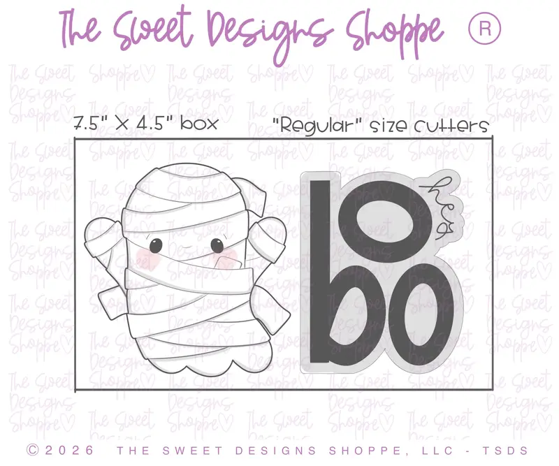 Mommy Ghost & Boo Plaque Set - Set of 2 - Cookie Cutters