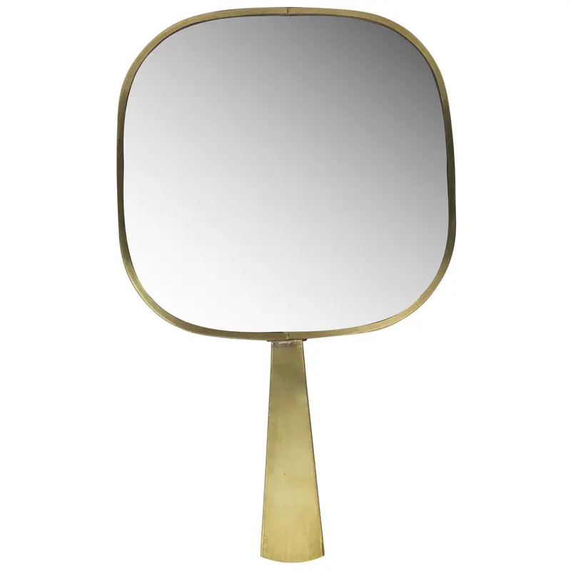Monroe Hand Mirror, Brass By HomArt