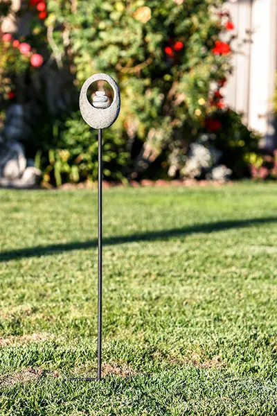 Moon Stone Garden Stake - Stone Cairns. Set of 4 By Garden Age Supply