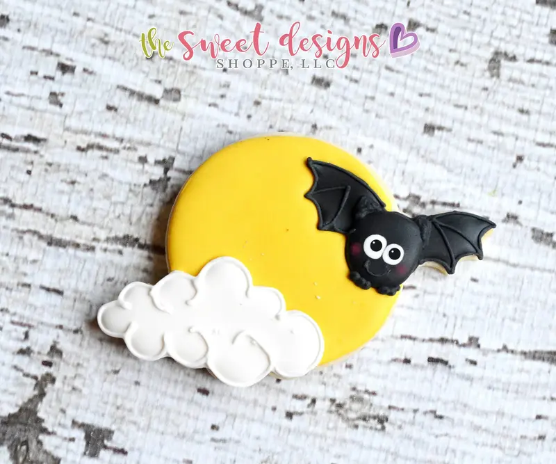 Moon with Bat and Cloud - Cookie Cutter