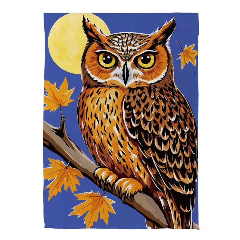 Moonlight Owl Suede Flag House