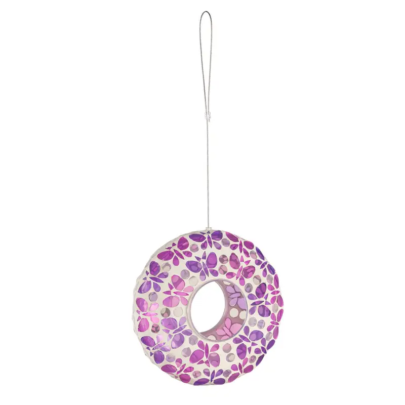 Mosaic Circle Bird Feeder Butterfly