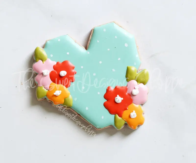 Mother's Day Geometric Floral Heart - Cookie Cutter