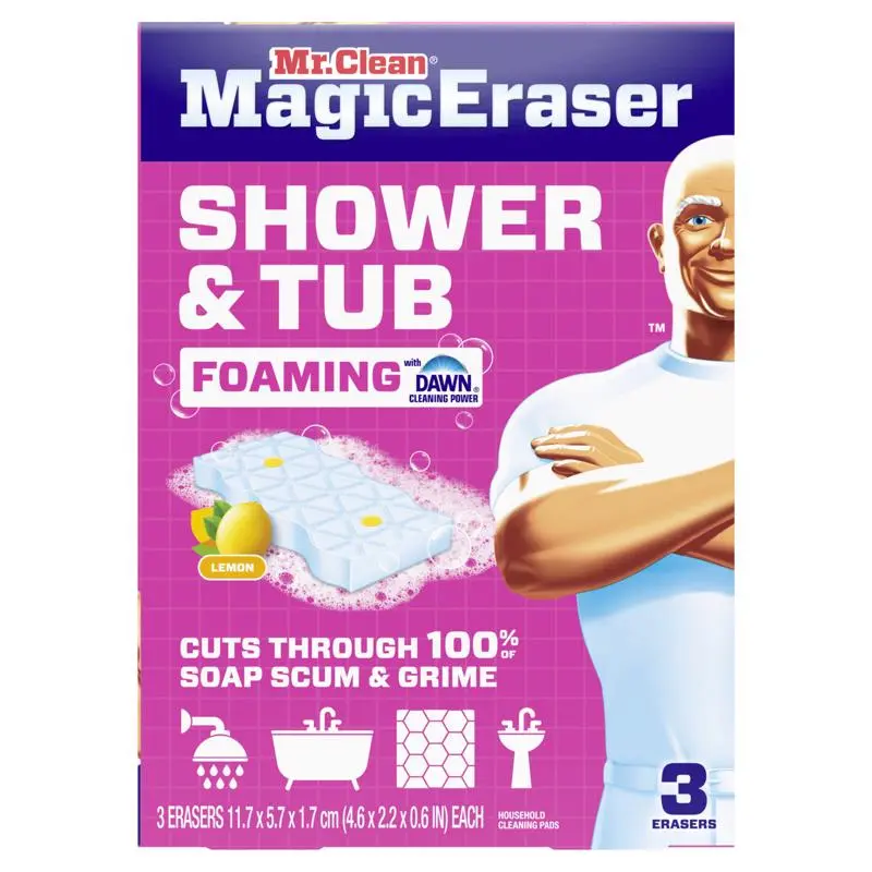 Mr. Clean Non-Scratch Cleaning Pad For Bath and Shower 6 pk (Pack of 4)