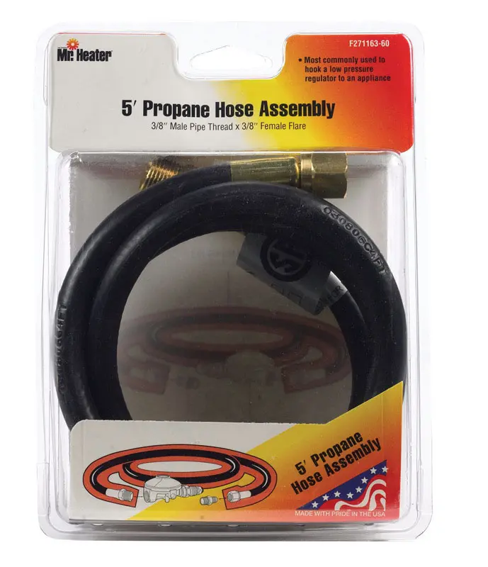 Mr. Heater 3/8 MPT in. D X 3/8 FF in. D X 5 ft. L Brass/Plastic LP Hose Assembly - Open Box