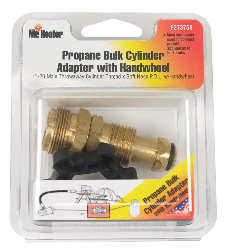 Mr. Heater Brass/Plastic Restricted Flow Soft Nose P.O.L. Cylinder Adapter - Open Box