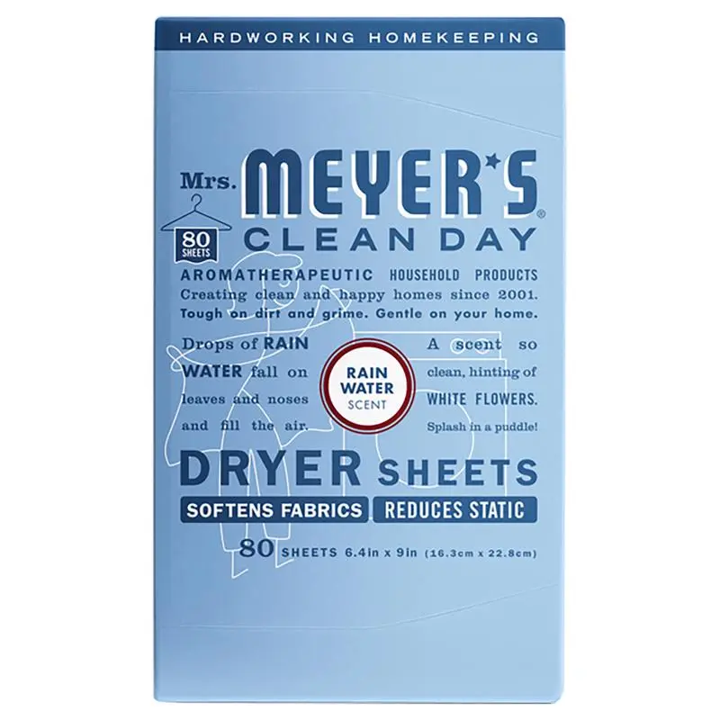 Mrs. Meyer's Clean Day Rain Water Scent Dryer Sheets 80 ct - Open Box