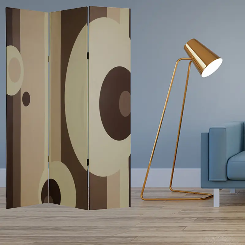 Multi Color Wood Canvas 3 Panel Screen By Homeroots - 274749