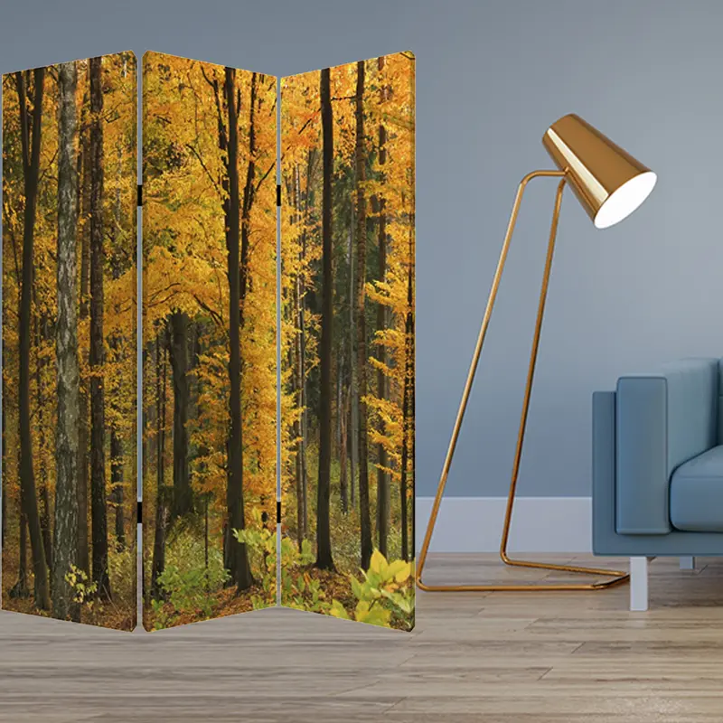 Multi Color Wood Canvas Autumn Journey Screen By Homeroots