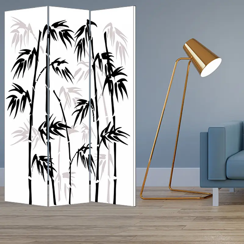 Multi Color Wood Canvas Bamboo Leaf Screen By Homeroots