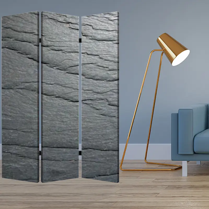 Multi Color Wood Canvas Black Slate Screen By Homeroots - 274661